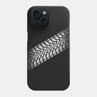 Tire Footprint, Tire Gauge, Tire Tread (White) Phone Case