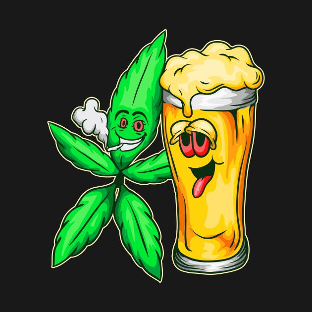 Beer And Weed Lover Art by PixelArt