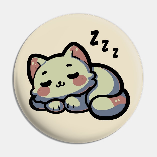 Kawaii Catnap Cute Sleeping Kitty Adorable Naptime Pin by merchlovers