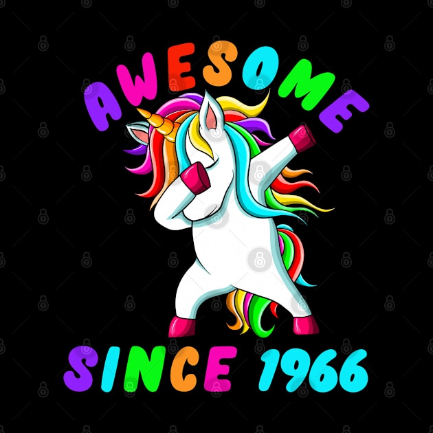 Awesome Since 1966- Dabbing Unicorn -55th Birthday Gift Girls by Abddox-99