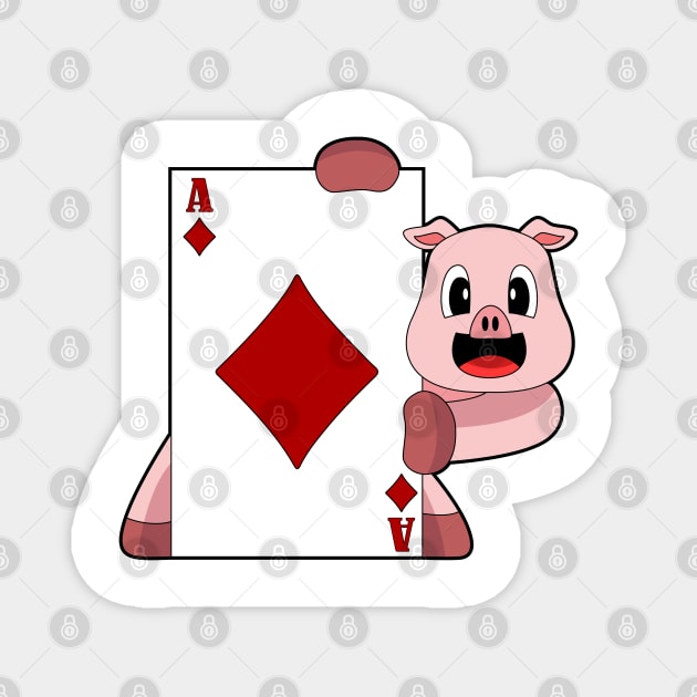 Pig Poker Poker cards Card game Magnet by Markus Schnabel