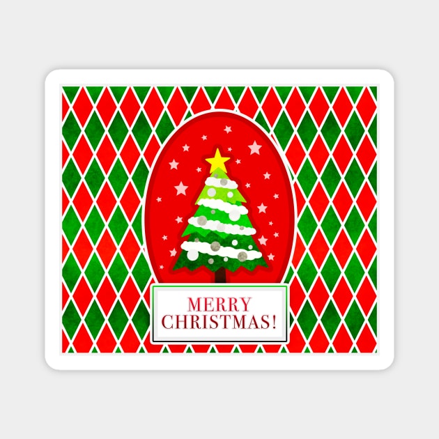 Merry Christmas! Magnet by Kelly Louise Art