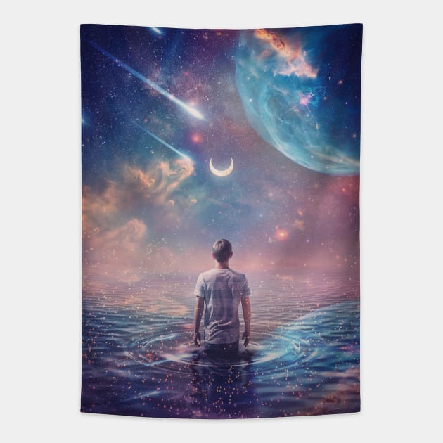 wandering cosmic oceans Tapestry by psychoshadow