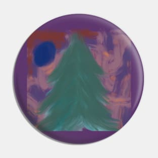 Abstract forest moon Pin