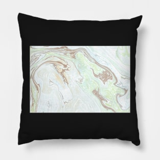 Subtle Mint and Tan Marble Pillow