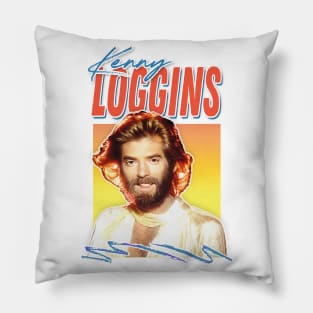 Kenny Loggins / 70s Retro Aesthetic Fan Art Design Pillow