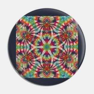 Psychedelic Kaleidoscopic Multi-Color Mandala Number 4 Pin