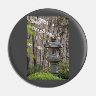 Japanese stone lantern in Japanese garden Pin