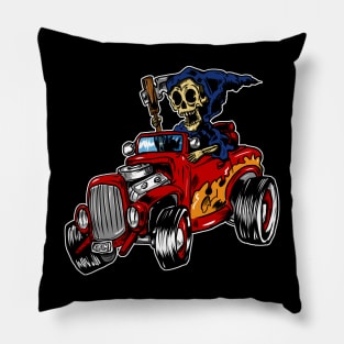 Grim reaper driving boi Pillow