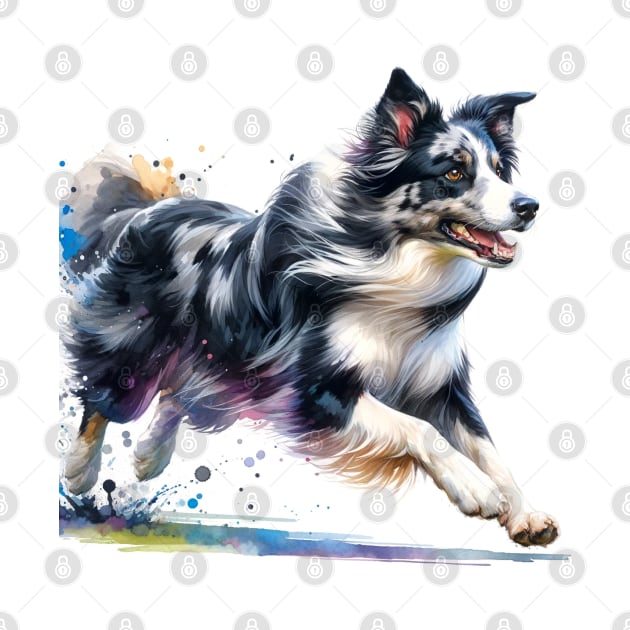 Border Collie Watercolor Painting - Beautiful Dog by Edd Paint Something