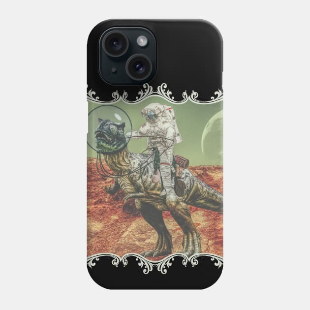 Dinosaur in Space Phone Case by SPAZE