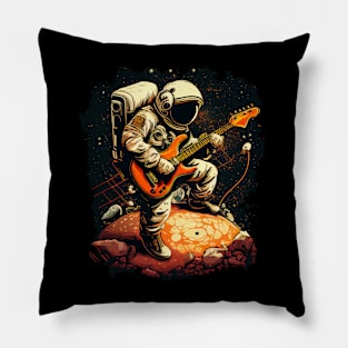 Rock Guitar Astronaut In Space Pillow