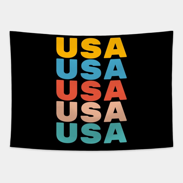 USA SPORT ATHLETIC 80S STYLE U.S.A INDEPENDENCE DAY 4TH JULY Tapestry by CoolFactorMerch