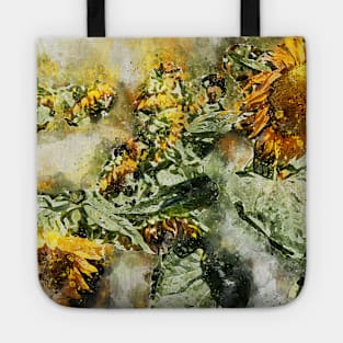 Abstract Sunflowers - Digital Watercolor Tote