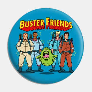 Retro 80's Funny Superhero Mashup Cartoon Pin