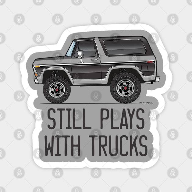 Still plays with trucks Cartoon Muticolor and Black Magnet by JRCustoms44