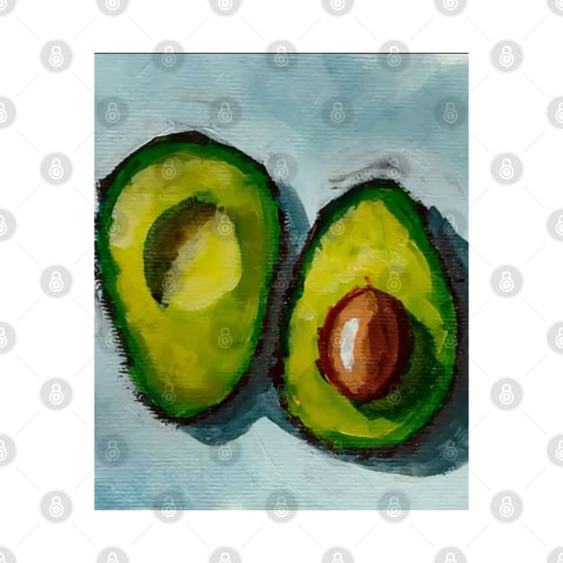 Avocado Sketch Hand Drawn Art by Megadorim