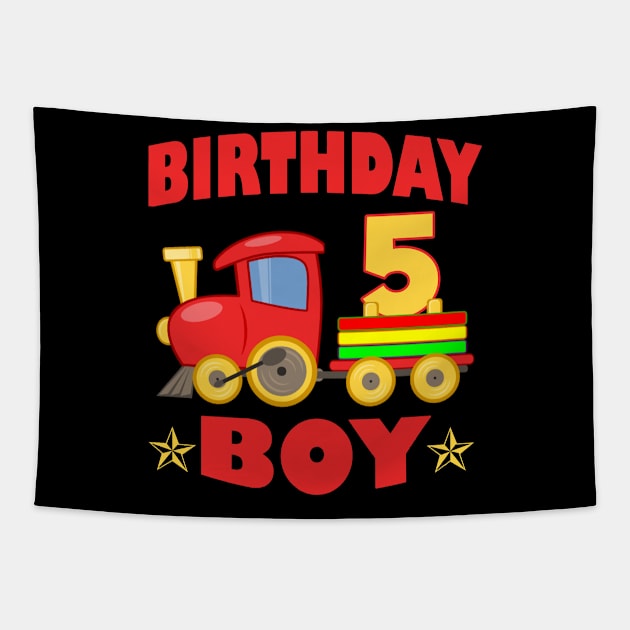 Kids Boys 5th Birthday Tapestry by Manonee