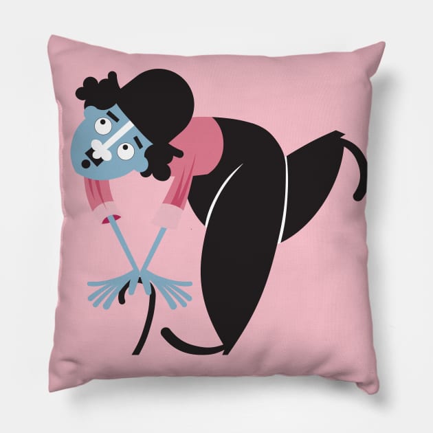 Charlie Chaplin Pillow by Flat Design