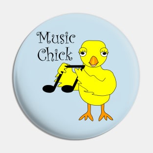 Music Chick Text Pin