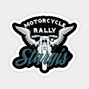 Sturgis Motorcycle Rall South Dakota - white and blue Magnet