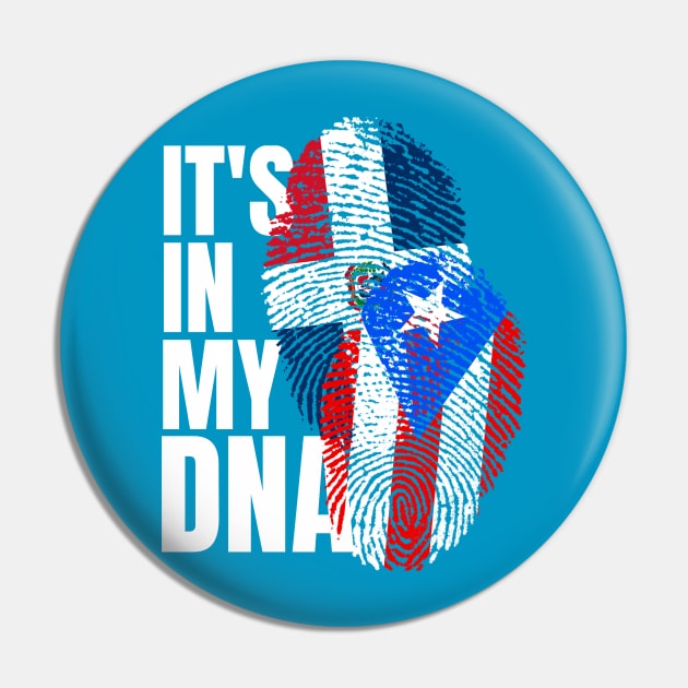 Dominican Plus Puerto Rican Mix DNA Heritage Flag Pin by Just Rep It!!