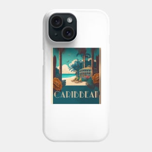 Caribbean Beach Resort Vintage Travel Art Poster Phone Case