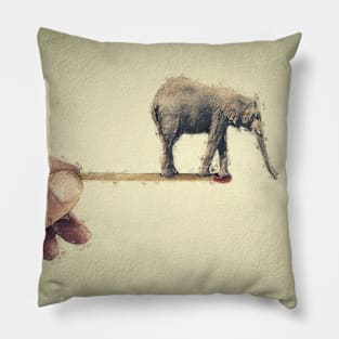 Elephant on a stick Pillow