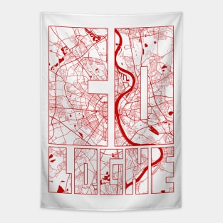 Cologne, Germany City Map Typography - Oriental Tapestry
