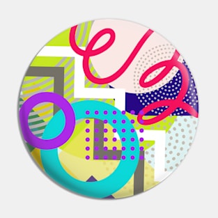 Modern Geometric Pattern Bright POP Retro Style Pin