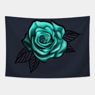 Turquoise rose Art Print Tapestry