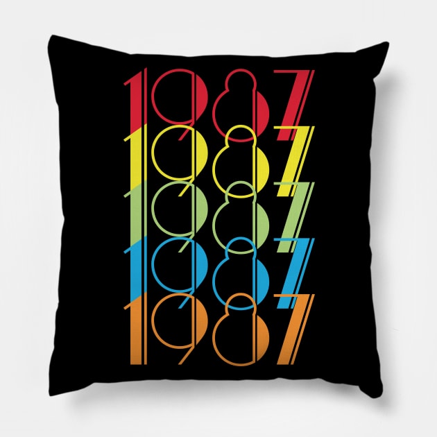 VINTAGE T-SHIRT Birthday 1987 Pillow by soufibyshop