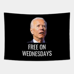 Free On Wednesdays funny Biden saying Tapestry