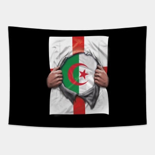 Algeria Flag English Flag Ripped - Gift for Algerian From Algeria Tapestry