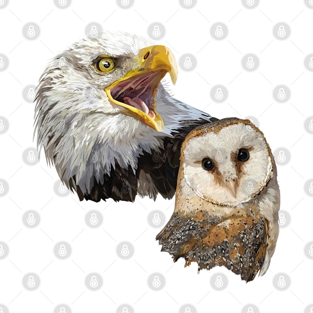 American Owl and Pigargo by obscurite