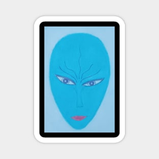 Aqua Unique Portrait Art Magnet