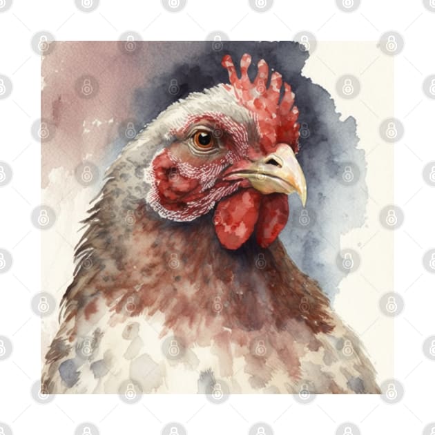 Water colour hen by BloodRubyz