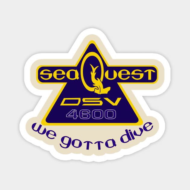 SeaQuest Show Logo with Podcast Catchphrase Magnet by The Rewatch Podcast