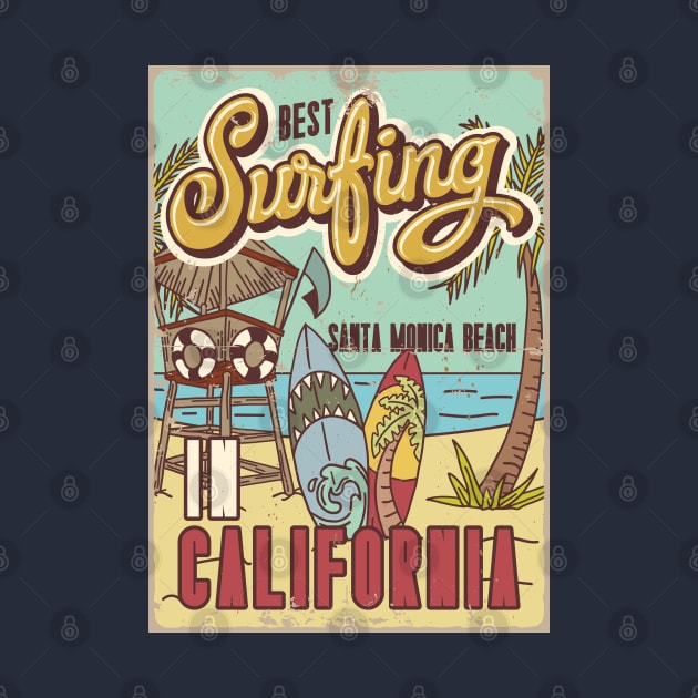 California Surfing Shark Surfboard sand illustration by SpaceWiz95