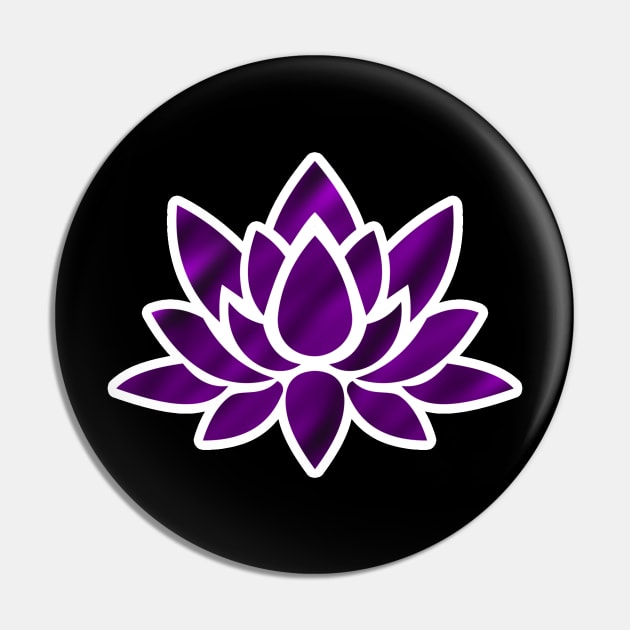 Purple Marble Lotus Flower Pin by Spoopy Clothing