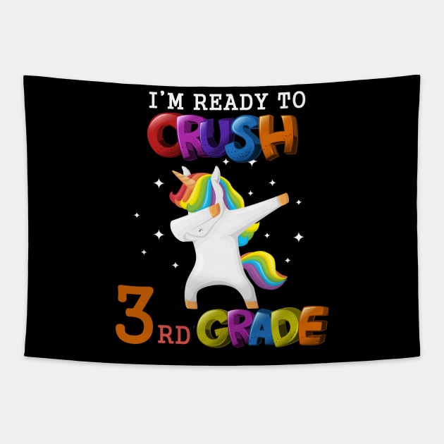 I'm ready to crush 3rd Grade Unicorn Kids Gift Tshirt Tapestry by Trendy_Designs