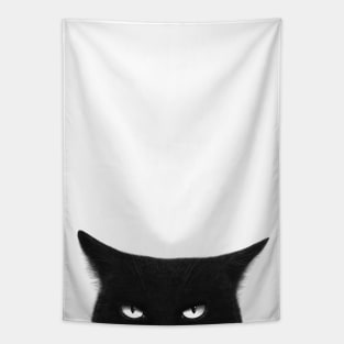 Angry black cat Tapestry