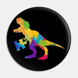 Autism Colourful Dinosaur Pin