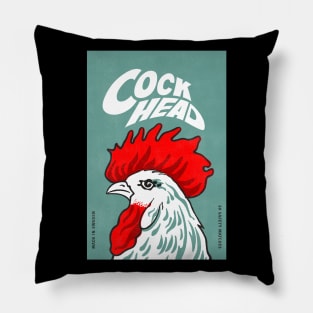 Vintage Matchbox Label Parody Cock Head Pillow