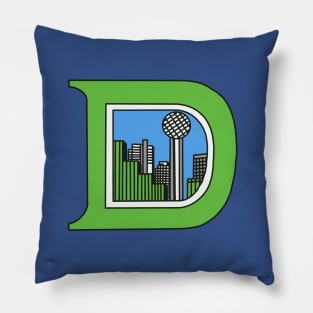 The Big D - Retro Dallas Design Pillow