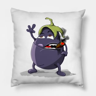 Smokin Eggplant - Funny Cartoons Pillow