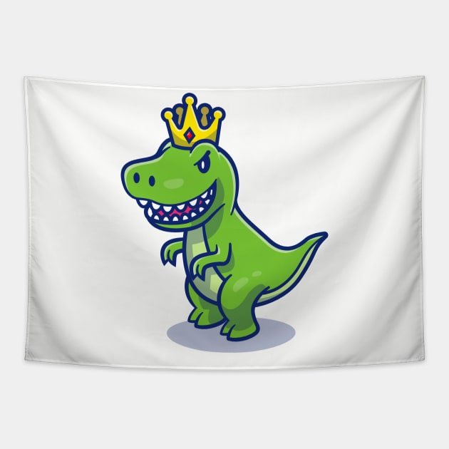 Cute Dino King Tapestry by Catalyst Labs