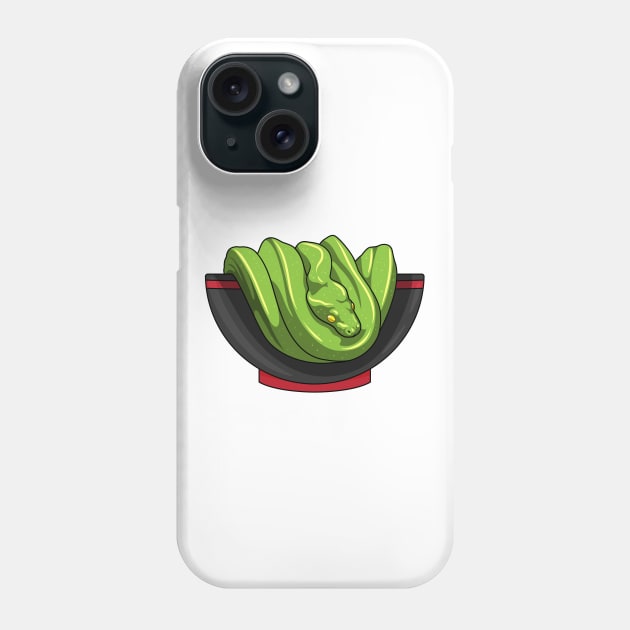 Snake with Ramen Bowl Phone Case by Markus Schnabel