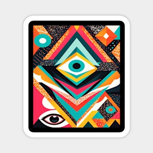 Abstract Geometric Colorful Pattern Magnet