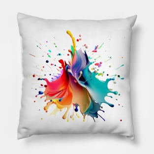 Colorful splashes of paint Pillow
